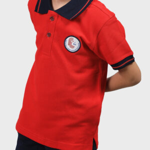 Short Sleeve Polo Shirt (Red*Navy Blue)