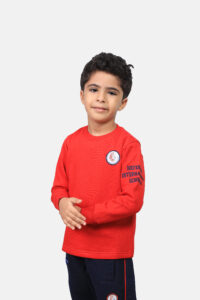 Long Sleeve Milton Sweatshirt (Red*Navy Blue)X