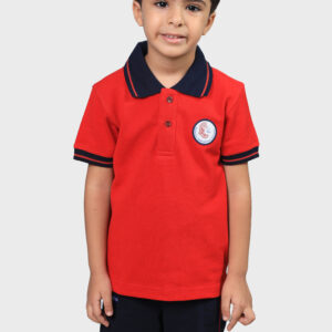 Short Sleeve Polo Shirt (Red*Navy Blue)