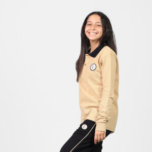 Long Sleeve Polo Shirt (Beige*Black)